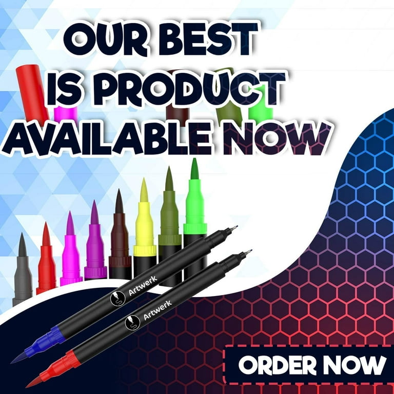 Artwerk 15 Pack Brush Calligraphy Art Pens - Bullet Journal Pen Dual Tip  Pastel Colored Fine Point 0.4 Blending Markers for Beginners, Art Supplies, Adult  Coloring Books 
