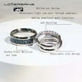 thumbnail image 3 of Adjustable size Wedding Ring Sets His And Hers Couples Women 925 Sterling Silver Round Cz Man Titanium Wedding Bands, 3 of 8