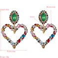 thumbnail image 4 of Fiudx Pendientes En Forma de Corazón, Incrustaciones de Diamantes de Colores, Diseño Retro Exagerado, Detalles de Piedras Preciosas Brillantes, para Uso Diario o Ocasiones Especiales, para Amantes de, 4 of 6