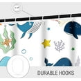 thumbnail image 6 of Kid Tropical Ocean Shower Curtain, Colorful Cute Cartoon Dolphin Starfish Coral Printing Bathroom Curtain Home Decor Waterproof Fabric Machine Washable with 12 Hooks, 6 of 6