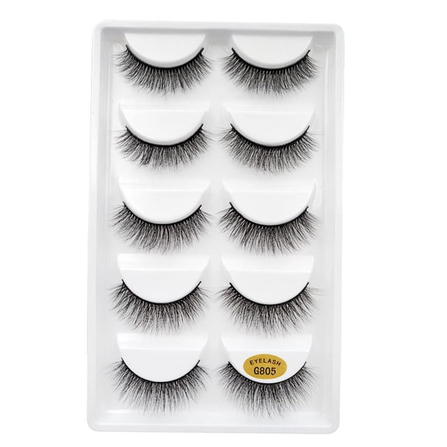 de 5 Pares de Pestañas Postizas Hechas , Paquete profesion de Pestañas Postizas, Pestañas para Ojos, Muy Naturales, Suaves Y Cómodas, 6 Fernando Pestañas postizas