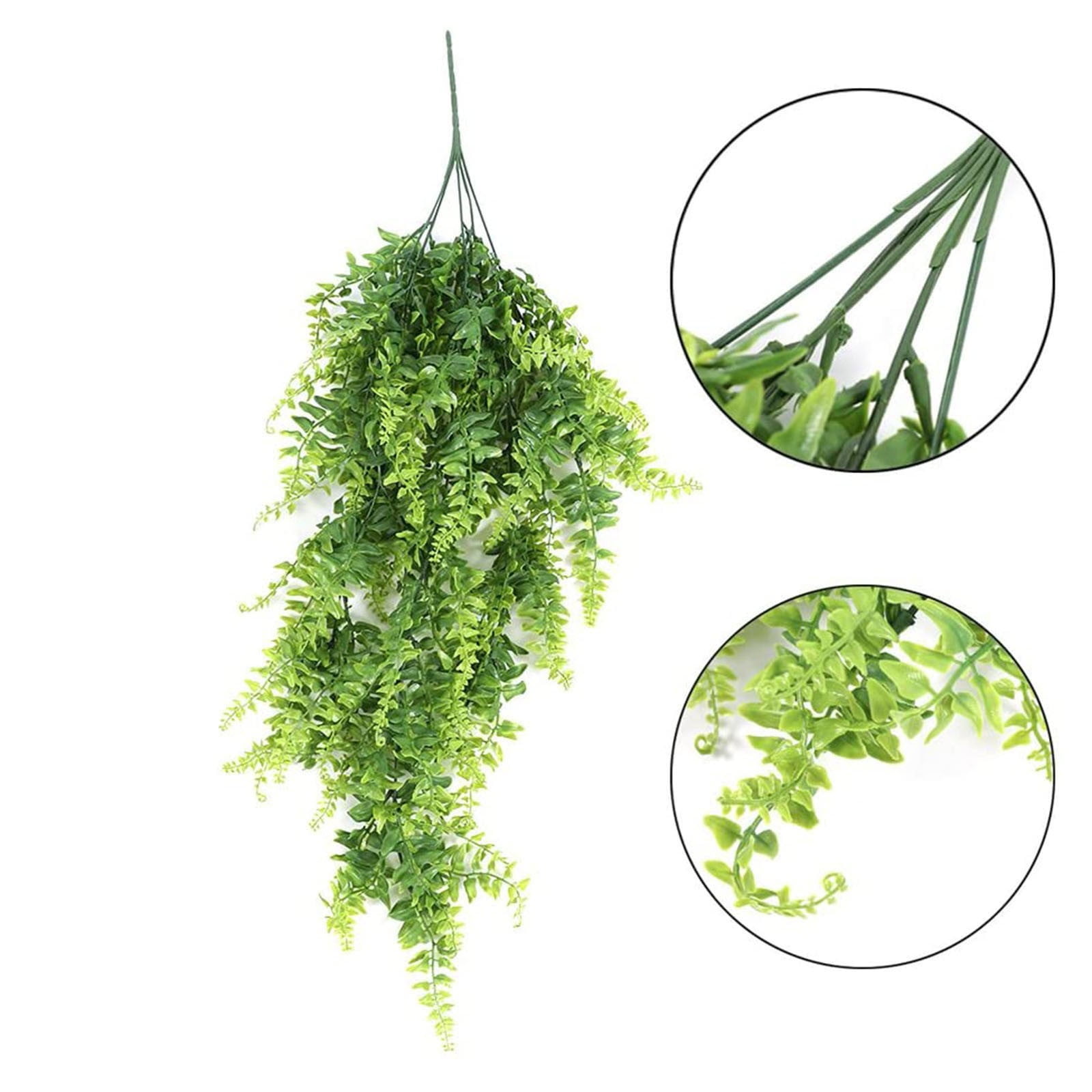 Artificial Boston Ferns, 2025 Fake Fern Artificial Hanging Ferns Outdoor Faux Hanging Greenery Plant Indoor UV Resistant Plastic Plants for Wall, Wedding Party, Holiday Decor,