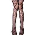 thumbnail image 1 of Bas à Motif Floral en Maille pour Femmes, Collants en Dentelle Ajourée, 1 of 5