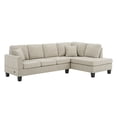 thumbnail image 4 of K-Living Nolan Fabric Sectional in Almond Color with USB Port & 2 Throw Pillows, 4 of 5