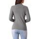 thumbnail image 3 of Suéter casual de manga larga con cuello redondo para mujer, ajuste slim, gris, talla S, 3 of 5
