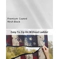 thumbnail image 6 of 4th of July RV Awning Sun Shade Screen 9'X7' Vintage American Flag Mesh Sunscreen Patriotic Red White Blue Stripes Awning Shade Screen with Zipper UV Blocker Completed Kits for RV Motorhome Camper, 6 of 7
