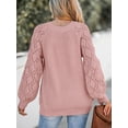 thumbnail image 2 of Cupshe Women's Cutout Crewneck Long Sleeve Sweater, Sizes XS-XL, 2 of 7