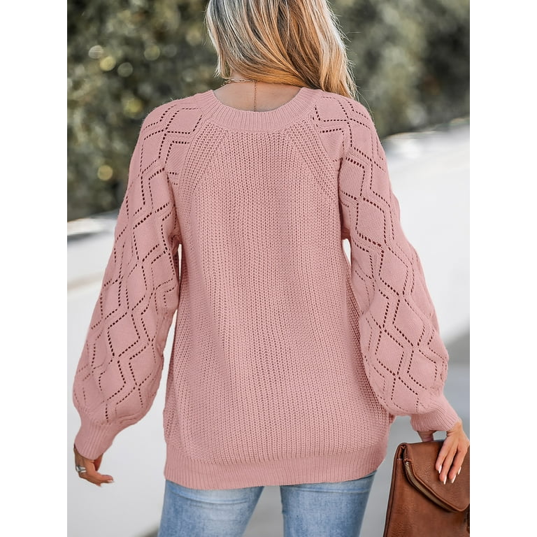 Cupshe Bow Sleeve Sweater Women's Cutout Raglan Long Sleeve Sweater  -Cupshe-S-Olive Green