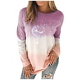 thumbnail image 1 of Ketyyh-chn99 Hauts Femmes Dames T-Shirts Femmes Mode Été Imprimé Manches Courtes Col Rond T-shirt Haut Violet,5TG, 1 of 4