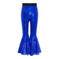 thumbnail image 6 of Miutii Kids Girls Jazz Dance Outfits Tulle Ruffle Camisole Top with Bell-Bottom Pants Sequins Ballroom Dancewear Blue 16, 6 of 7