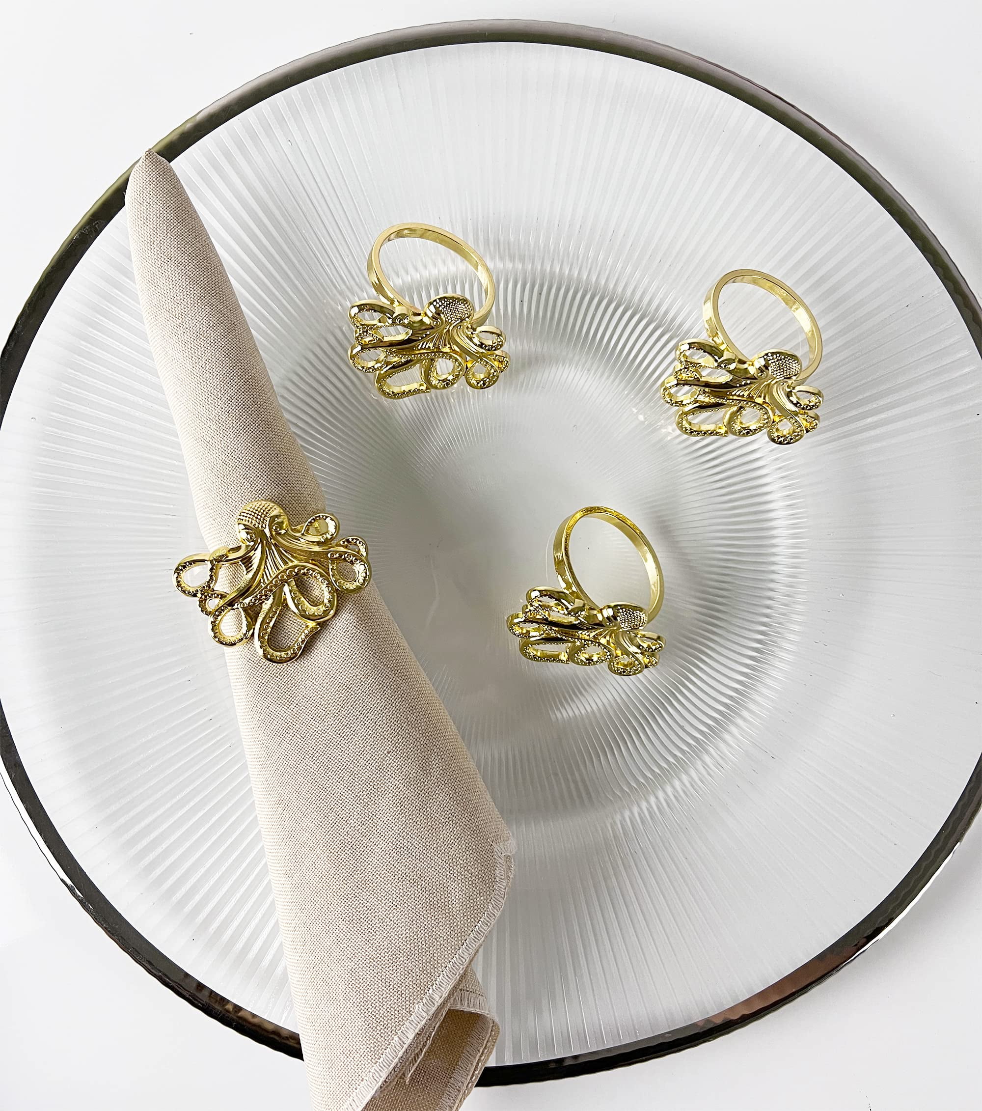 Gold Bird Design Napkin Rings - Set of 4 — The Doily Lady