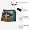 thumbnail image 3 of Sikiie Cartoon Pumpkin Skull Print Men's Boxer Briefs, Elastic Waistband Boxer Briefs Leggings-X-Large, 3 of 5