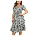 thumbnail image 2 of SMihono Robes d'Été Bohémiennes pour Femmes Grande Taille Mode Décontractée Impression Manches Courtes Col Rond, 2 of 8