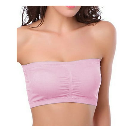 

1-3Packs Women Strapless Bandeau Bra Wirefree Padded Bralette Tube Bra S-XXXL