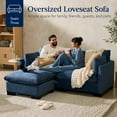 thumbnail image 4 of Best Choice Products 82in Modular Sectional Pillowtop Sofa w/ Ottoman & Storage - Stone Blue, 4 of 10