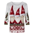 thumbnail image 4 of Fiaer Women T Shirts 3/4 Sleeve Christmas Plus Size Tshirts Crew Neck Snowflakes Santa Snowman Tree Funny Graphic Trendy Xmas Tops White1 XXL, 4 of 5