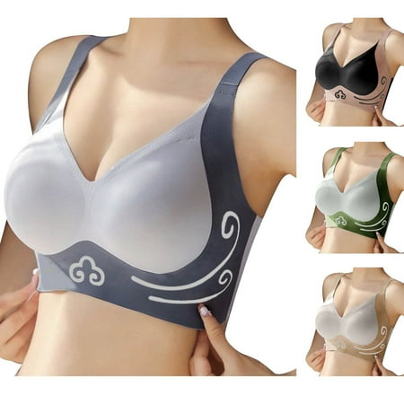 Jinhomg Womens Sports Bras High Support Running Yoga Bra Wirefree Seamless Push Up Bras Longline Sports Bra Gym Activewear Bras Deals of The Day Prime Today White XL