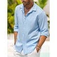 thumbnail image 2 of ZAXARRA Chemise Homme Col à Manches Longues Col Rabattu Chemise Boutonnée Solide Automne Casual Daily Tops Streetwear, 2 of 5