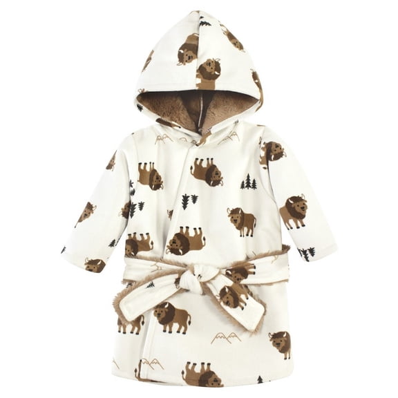 Hudson Baby Mink with Faux Fur Lining Pool and Beach Robe Cover-ups, Wild Buffalo, 0-6 Months