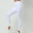thumbnail image 2 of Womens Scrunch Workout Leggings Seamless High Waisted Butt Lifting Fitness Gym Pants Stretch Compression Tights White, 2 of 8