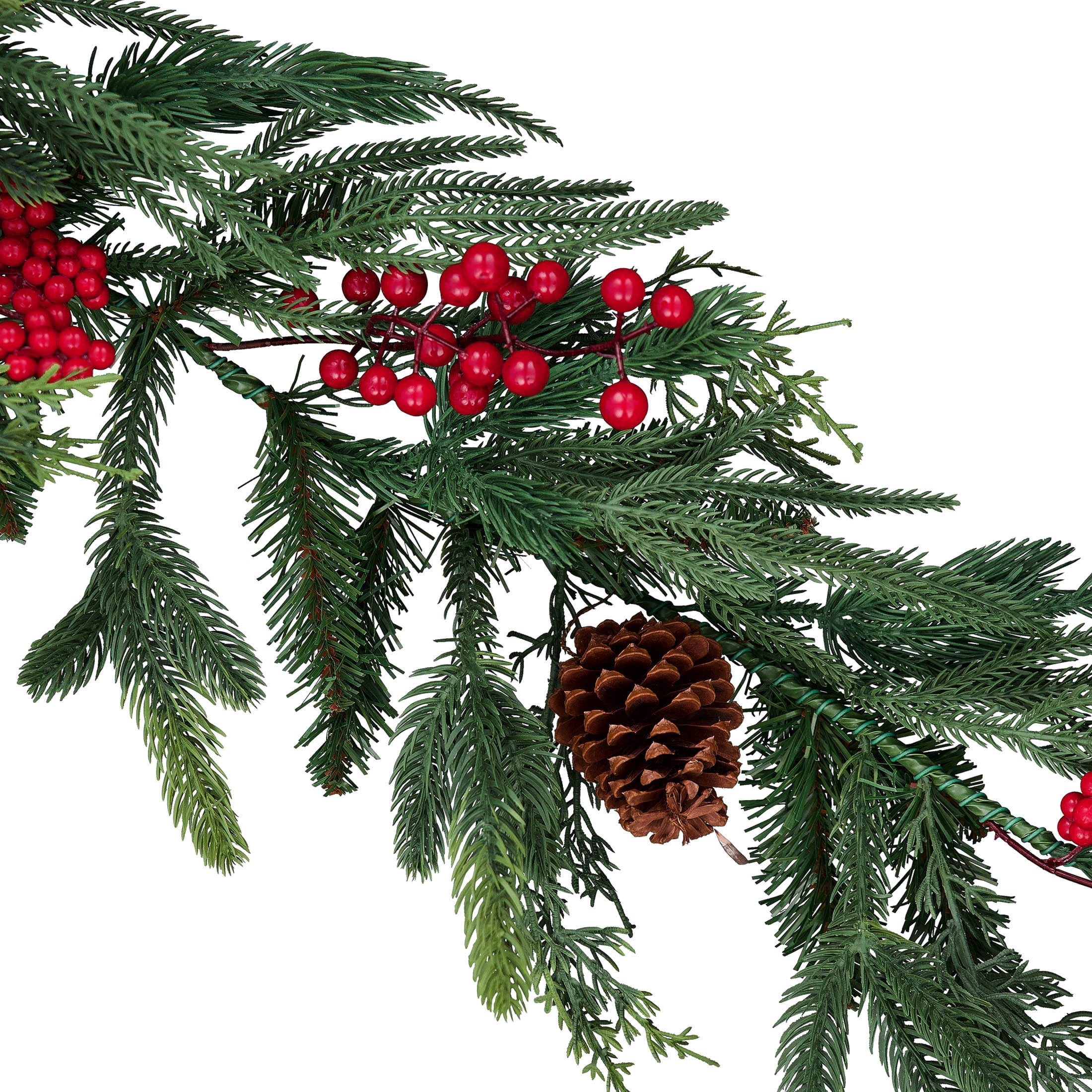 Fairfield Natural Feel Unlit Artificial Christmas Garland, Green, 9', by Holiday Time