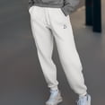 thumbnail image 3 of Dalix Heartly Ghost Embroidered Jogger Pant Soft Fleece Relaxed Fit Lounge Womens in White XS X-Small, 3 of 5