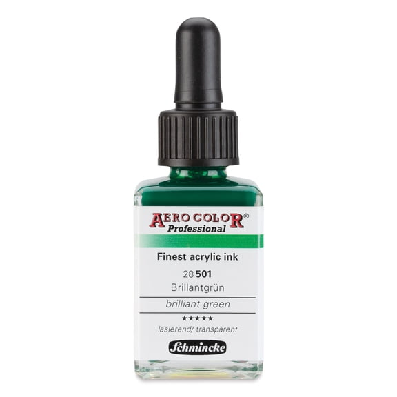 Schmincke Aero Color Professional Airbrush Color - 28 ml, Brilliant Green
