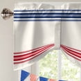 thumbnail image 5 of Independence Day Tie Up Valances Curtain, Adjustable Kitchen Flag Day Blue Red Stripe Vintage Valances for Windows Decor, Rod Pocket Short Curtains Set for Bedroom/Bathroom, 54"x18", 5 of 9