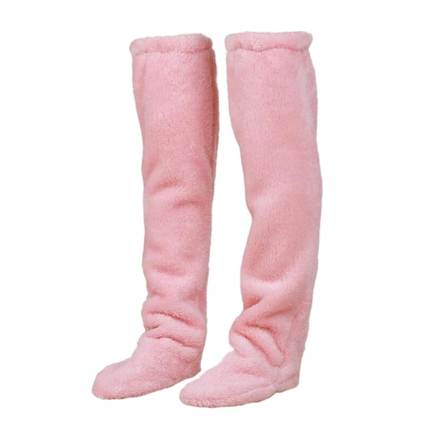Calcetines suaves y cálidos por encima de la rodilla para mujer, para la oficina, la sala de estar, el hogar, el dormitorio acogedor Rosa S