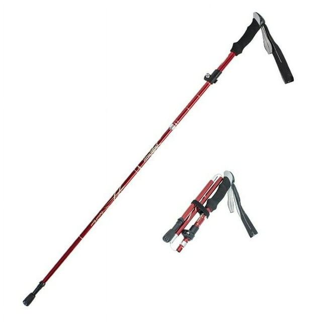 YOPTOP Poteaux de Randonnée Pliables Légers et Durables Poteaux de Randonnée Poteaux de Ski pour Marche Nordique Poteaux pour Ski et Randonnée Sports de Montagne Poteaux de Randonnée, Rouge