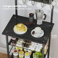 thumbnail image 6 of 6-Tier Coffee Bar Station - Bakers Rack with Drawer & 6 S-Shaped Hooks, Corner Coffee Stand Station, Coffee Bar Cabinet for Kitchen Entryway Living Room,11.81" Dx18.9 Wx56.7 H, Black, 6 of 16