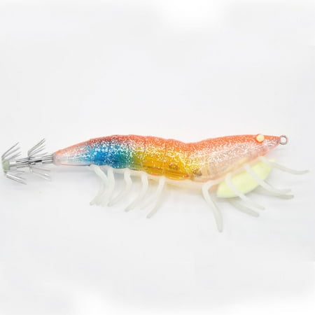 Luminous Egi Lure Squid Jig Shrimp Eging Jigging Octopus Calamar Cuttlefish Lure Orange Blue
