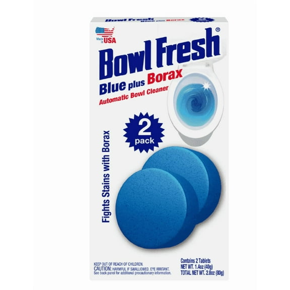 Bowl Fresh Automatic Toilet Bowl Cleaner and Freshener with Borax, 2 Pack