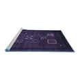 thumbnail image 2 of Ahgly Company Machine Washable Indoor Round Abstract Blue Contemporary Area Rugs, 7' Round, 2 of 4