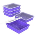 thumbnail image 1 of Storex Plateau de Rangement Plat avec Couvercle, Format Lettre, 10 x 13 x 3 Pouces, Violet, Lot de 5, 1 of 1