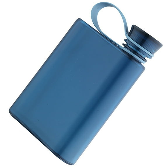 FESTFENDS Flat Drinking Water Bottle Reusable Flat Water Kettle PP 1Set 6.3x4.1in