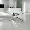 thumbnail image 4 of Culture Dining Table With Glass Top and Silver Metal Base, 4 of 4