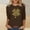 A951 Brown, variant on St. Patrick's Day T-Shirt for Women Leopard Print Shamrock Graphic Crewneck Long Sleeve Soft Relaxed Fit Festive Holiday Clover Graphic Tee