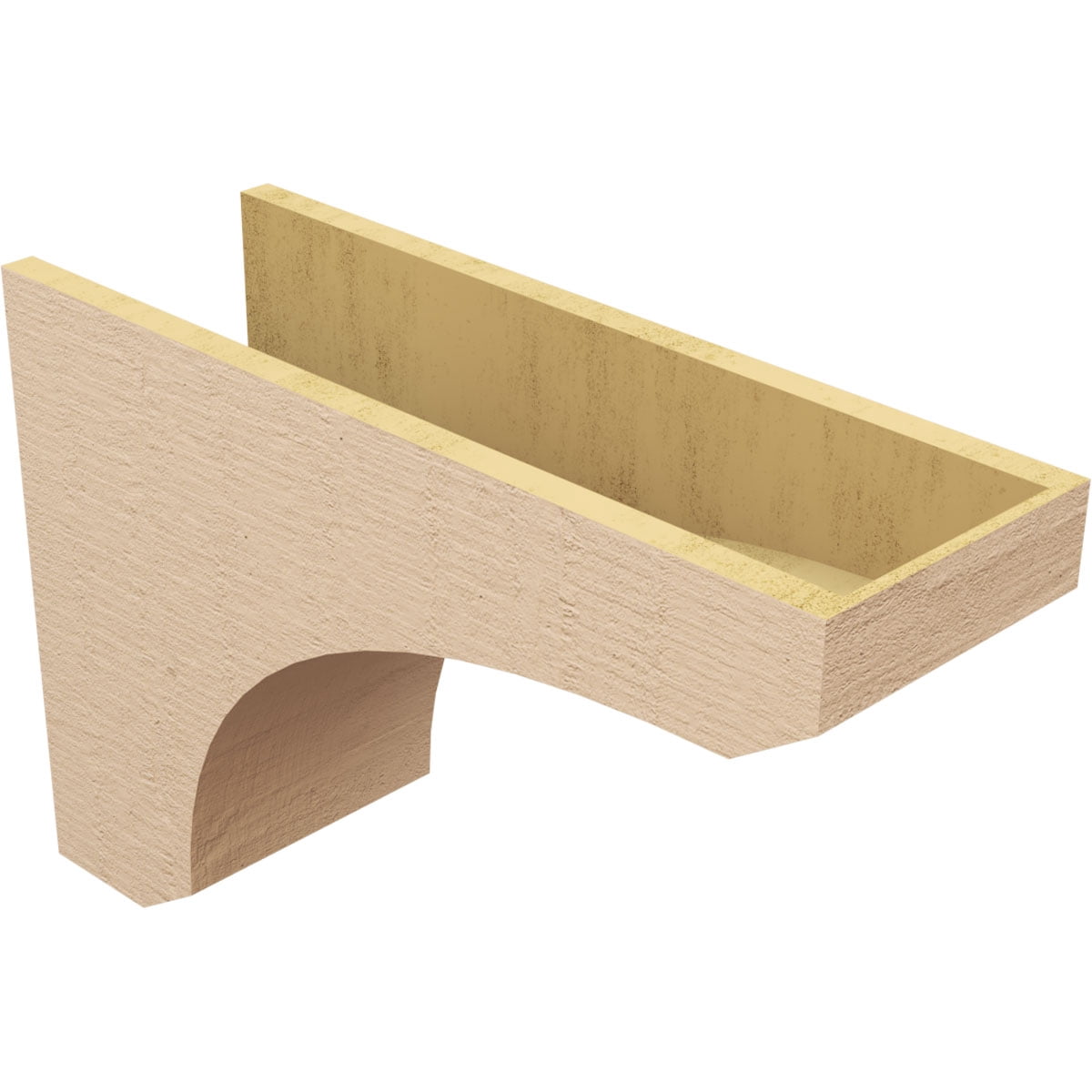 9"W x 27"D x 18"H Classic Legacy Rough Cedar Woodgrain TimberThane Corbel, Primed Tan