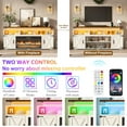 thumbnail image 6 of ChVans 70.8" Farmhouse Fireplace TV Stand for TVs up to 80" with 36" Electric Fireplace, 32" Tall Entertainment Center with Power Outlet/LED Lights, Media Console w/Sliding Barn Door for Living Room, 6 of 9