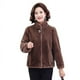 thumbnail image 4 of Abrigo de visón dorado para mujer, abrigo de cachemira corto con cuello alto de nueva moda para invierno, 4 of 4