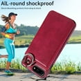 thumbnail image 3 of Nalacover for iPhone 8 Plus/7 Plus Wallet Case with Card Slots & Metal Finger Ring, Durable PU Leather Back Double Magnetic Botton Flip Kickstand Purse Shockproof Phone Case,Red, 3 of 10