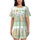 thumbnail image 1 of Fotbe Books Conjunto de Pijama Estampado para Mujer, 2 Piezas, Ropa de Dormir con Camiseta de Manga Corta y Shorts Suaves-Medium, 1 of 6