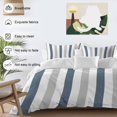 thumbnail image 4 of Blue Gray Striped Bedding 3 Piece Duvet Cover Set Twin Size, Farmhouse Stripe Art Soft Microfiber Comforter Cover with Zipper Closure & Pillowcases, Wrinkle & FadeResistant Quilt Cover, 4 of 9
