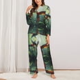 thumbnail image 2 of Pajamas for Women Set - Flying Parrots In Jungle Comfy Long Sleeve Button Up Pajama Sets for Women 2 Piece, Soft Sleepwear Nightwear Pjs Lounge Sets for Women with Pockets, 2 of 6