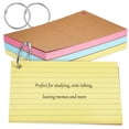 thumbnail image 1 of SHISUYAN 150 Pcs Flash Cards Ruled Index Cards Double Sided Studying Flash Cards Colored Index Cards With Rings, 1 of 8