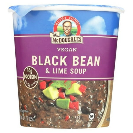 Dr. Mcdougall's Vegan Black Bean And Lime Soup Big Cup - pack of 6 - 3.4