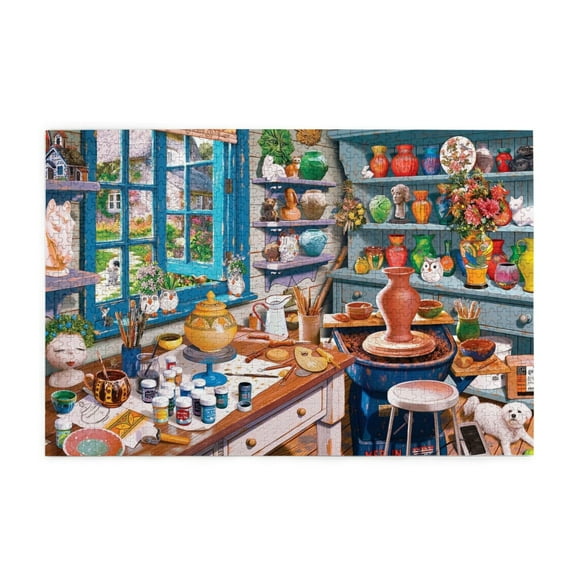 500 Piece Ceramic Craft Studio Jigsaw Puzzle For Adults Challenging And Relaxing Beautiful Artwork Unique Home Decor Great Gift Idea For Puzzle Enthusiasts