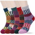 thumbnail image 1 of Calcetines vintage para mujer - 5 pares de calcetines de lana casuales de invierno de punto grueso cálidos calcetines vintage para equipo regalos de navidad Adepaton CJWUS-1068, 1 of 6