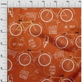 thumbnail image 3 of oneOone Cotton Cambric Orange Fabric Bicycle Diy Clothing Quilting Fabric Print Fabric By Yard 56 Inch Wide, 3 of 6